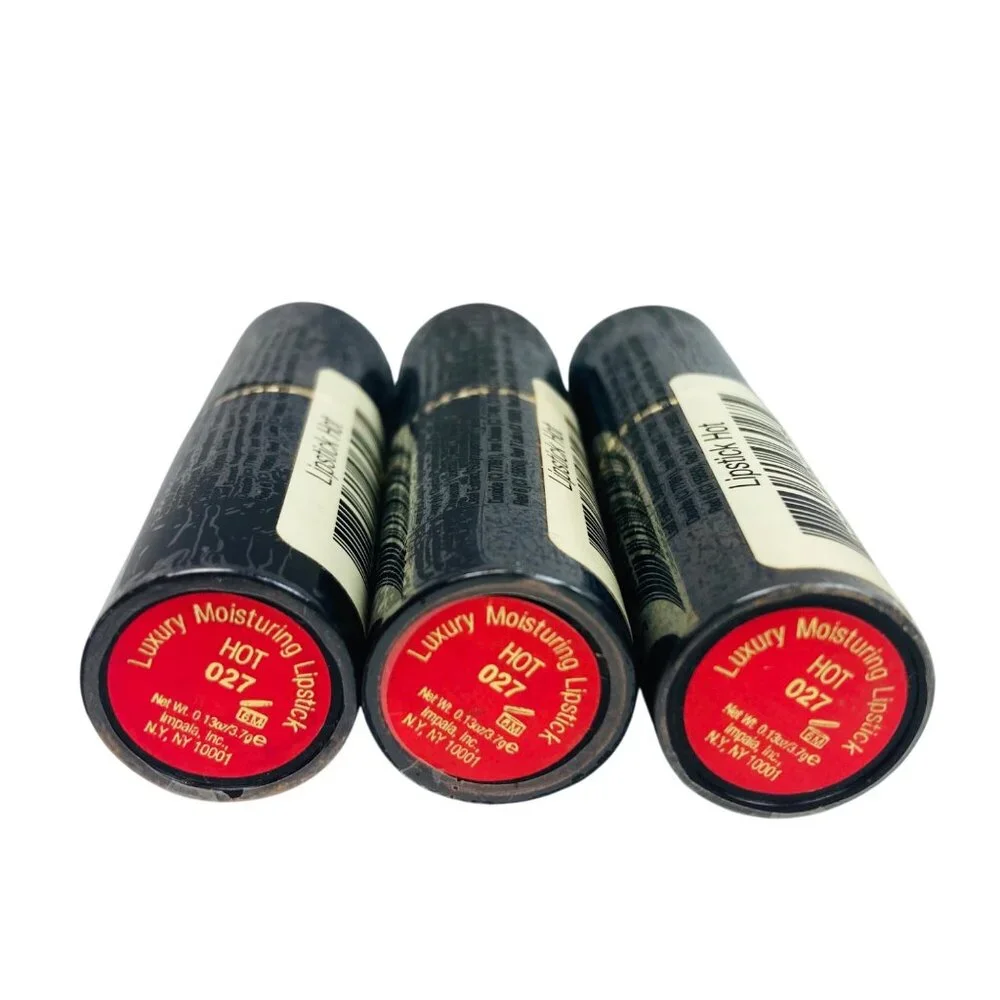 IMAN Moisturizing Lipstick Hot 027 Red Shade - Pack of 3 New & Sealed